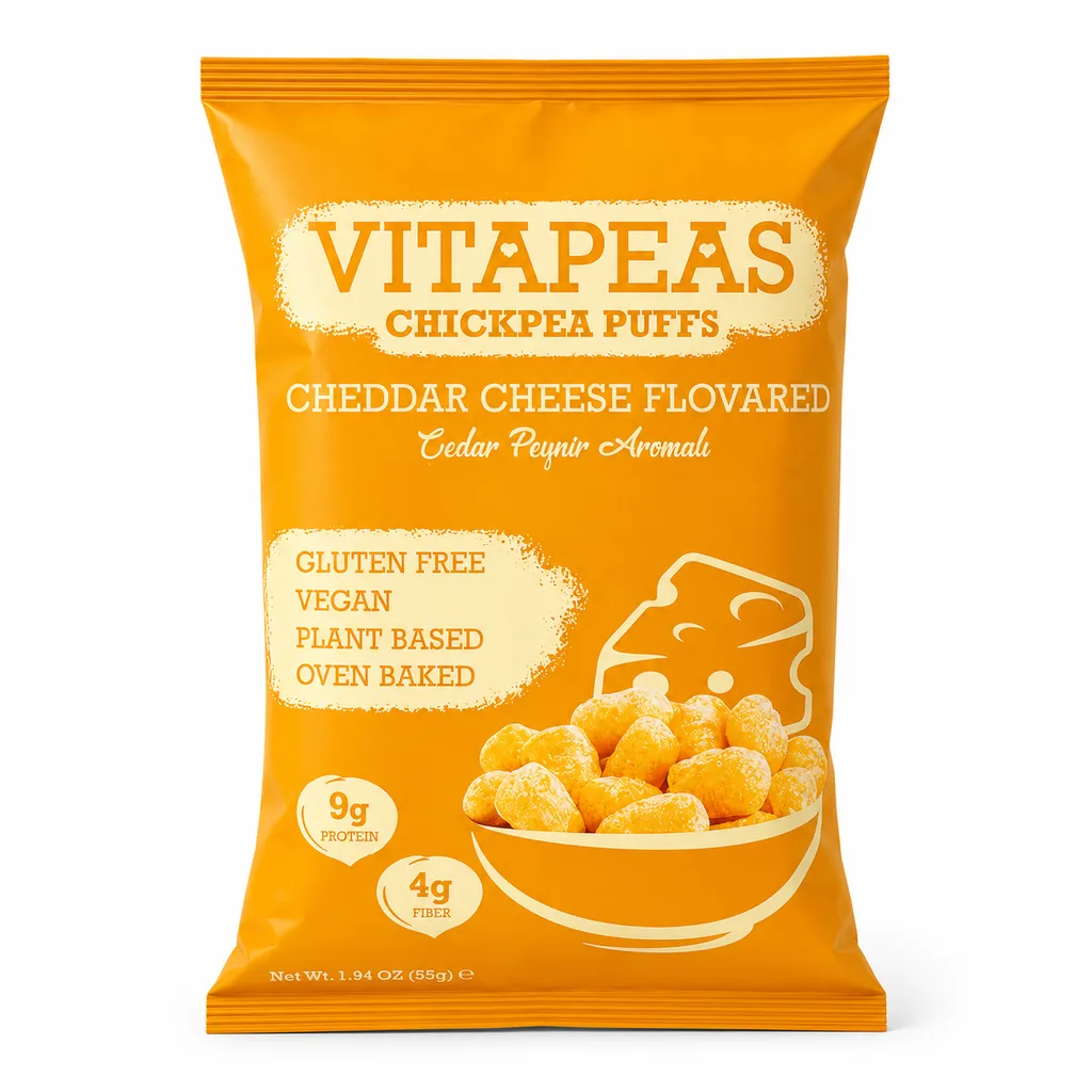 Vitapeas Cheddar Cheese Chickpea Crisps - Healthy Snack